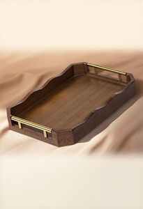 Wholesale Price Wooden Serving <b>Tray</b> with Leather Handles <b>Large</b> Durable Kitchen Dining Breakfast Coffee Decor - Product Image 5