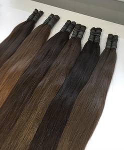 Prix de gros Extensions de cheveux en vrac Cheveux du donneur Double noyade 100 grammes Couleurs foncées 14 pouces - Product Image 6