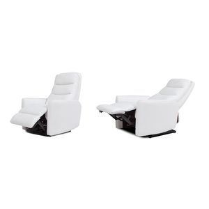 Bloomy 35.5\" High Back Power <b>Recliner</b> Motion Chair in Chiffon White Boucle - Product Image 5