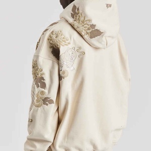 เสื้อฮู้ดปักโลโก้ได้ตามต้องการผ้าฟลีซนุ่มใส่สบายทนทานวัสดุเหมาะสำหรับสตรีทแวร์และฤดูหนาวแฟชั่นประจำวัน - Product Image 3