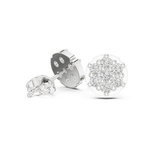 ต่างหูเพชรทรงกลมทองคำ 14K เพชรเพาะเลี้ยงสำหรับผู้หญิง สวมใส่ได้ทุกวัน |   เพชรที่เพิ่งเพาะเลี้ยง - Product Image 4