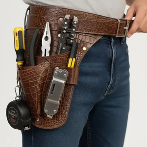 Ceinture porte-outils en cuir de haute qualité pour fleuristes, ceinture de jardinage premium robuste et réglable avec logo personnalisé, en gros, à vendre - Product Image 5