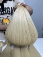 Vente en gros de cheveux blonds raides 100% naturels Remy 613 en provenance du Vietnam, doux et sains, tissage double machine, ondulations et boucles