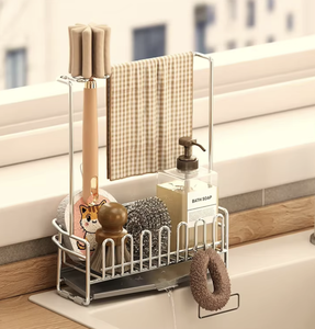 OEM/ODM Vietnam <b>Kitchen</b> Sink <b>Sponge</b> <b>Holder</b> Rack Metal Drain Storage Organizer Shelf Stand - Product Image 1