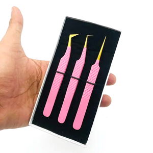 แหนบต่อขนตาปลายแหลมแบบมีโลโก้สั่งทำพิเศษ  วัสดุไฟเบอร์  ผลิตจากเหล็กกล้าไร้สนิมเยอรมัน  ด้ามยาว  แบบแยกส่วน  สีดำด้าน - Product Image 4