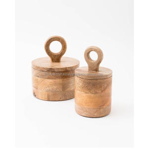 Contenedor de alimentos respetuoso con el medio ambiente, artículos decorativos para el hogar, cocina, recipiente hecho de madera y almacenamiento y organización de herramientas - Product Image 4