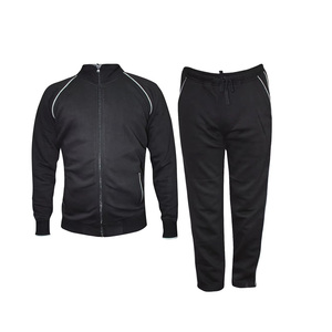 Men's Black Full Sleeve Zipper Tracksuit <b>Jacket</b> With Side Pockets Stand Collar Casual Breathable Polyester Winter Wear - Product Image 2