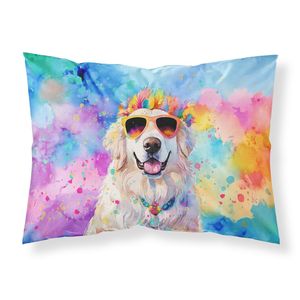 Ligero y súper suave Gran Pirineo Hippie Dawg Funda De Almohada estándar Fácil cuidado Ilustraciones decorativas Funda de cojín - Product Image 1