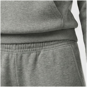 Conjunto de Sudadera con Capucha y Pantalones Deportivos para Mujer, 100% Algodón, Color Gris Sólido, Chándal Informal, Felpa de Peso Medio, para Otoño - Product Image 5