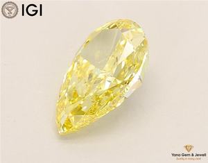 เพชร CVD ผลิตในห้องปฏิบัติการ ความใส VS1 สีเหลืองสดใสทรงลูกแพร์ น้ำหนัก 2.00 กะรัต พร้อมใบรับรอง IGI สำหรับงานหมั้นพิเศษ - Product Image 3