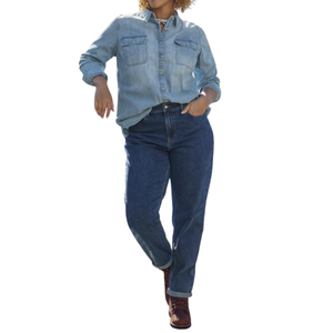 เสื้อเดนิมผ้าฝ้ายสำหรับผู้หญิง สวมใส่สบาย ขายส่ง ปรับแต่งได้ - Product Image 4