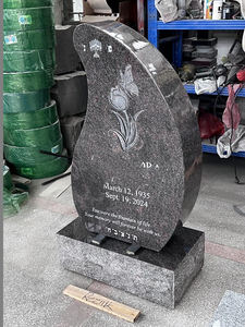 カスタマイズされたアメリカンデザインヒマラヤブルー花崗岩渇望蝶花墓石葬儀記念碑墓石 - Product Image 2