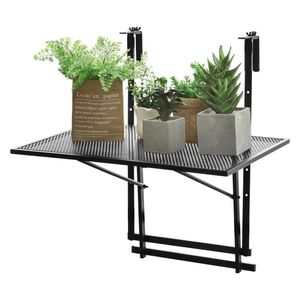 Table pliante d'extérieur avec 5 niveaux de hauteur réglables pour utilisation sur balustrade - Product Image 6