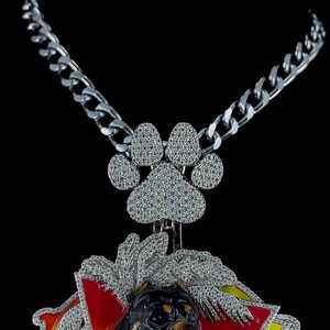 Joyería personalizada de rapero, colgante de Moissanite con esmalte helado, colgante de foto 3D con cara de perro - Product Image 2