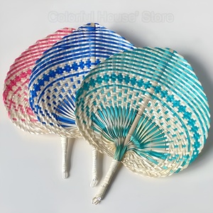 Éventail en bois pour accessoires d'été, éventails traditionnels en feuilles séchées, éventail décoratif en bambou - Product Image 3