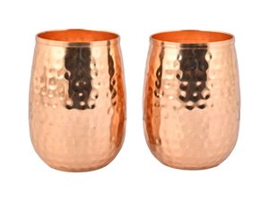 Verre à eau artisanal élégant en cuivre gaufré de couleur cuivre foncé, 275 ml, vaisselle ayurvédique en cuivre pour usage quotidien - Product Image 6