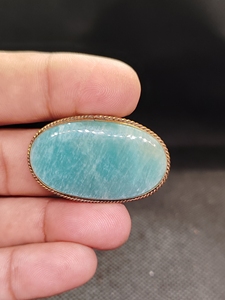 Colgante de latón con ranura de amazonita natural al por mayor |   Joyería de Piedras Preciosas Chapada en Oro Hecha a Mano |   Fabricante OEM ODM - Product Image 2