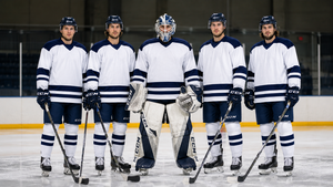 Ensemble d'uniformes de hockey sur glace personnalisés, maillot et chaussettes, 100% polyester, sublimé, séchage rapide, unisexe, adulte, faible MOQ, vente en gros - Product Image 4