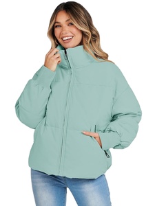 OEM Wholesale Winter Coats <b>Jackets</b> For Women Polyester Breathable Padded Breathable Custom Logo Printed Knitted Winter Puffer - Product Image 5