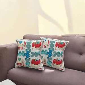 Luxury Elephant Floral Print <b>Cushion</b> <b>Cover</b> with Reusable Soft Fabric <b>Cover</b> for Living Room Bedroom Wedding and Seasonal Decor - Product Image 2