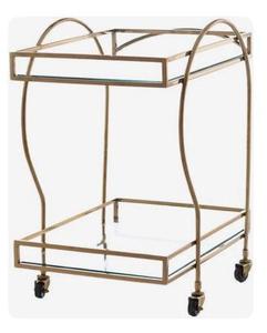 Artisan Design Bar Cart With Glass Shelves And <b>Wheels</b> Modern Serving <b>Trolley</b> For Living Room Or Kitchen Hotel - Product Image 2
