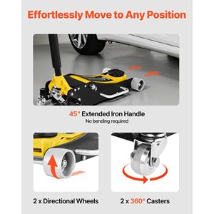 Martinetto idraulico da corsa a basso profilo in alluminio e acciaio da 2,5 tonnellate (5500 libbre) con pompa a sollevamento rapido per auto - Product Image 5