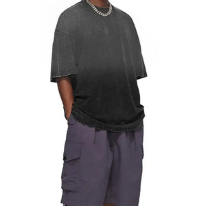 Camisetas Gráficas Oversize de Algodón para Hombre con Bordado Desgastado y Lavado Ácido, Estilo Streetwear, con Logo Personalizado, Venta al por Mayor, Vintage - Product Image 5