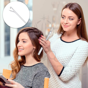Latch Hook Loop Needle Micro Ring Hair Extension <b>Threading</b> <b>Tool</b> Detachable Head Silver Styling Accessories Export - Product Image 6