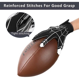 Premium Quality 7v7 Polyester Breathable Professional American Football Receiver Gloves <b>Hook</b> Loop Closure Sticky Hand Surface - Product Image 4