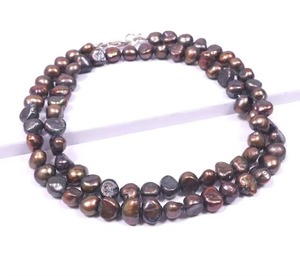 Natural Brown Freshwater Pearl Potato Choker <b>Necklace</b> 8MM Handmade Freshwater Pearl <b>Necklace</b> Genuine Pearl Jewelry For Women - Product Image 5
