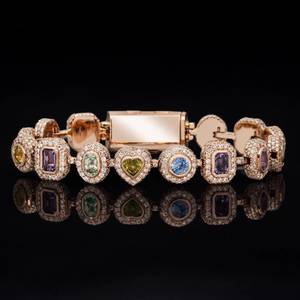 Pulsera de Plata Personalizada 925, Pulsera para Hombre, Joyería Hip Hop al por Mayor, Pulsera Cubana con Diamantes de Moissanita de 14 mm, Unisex - Product Image 2