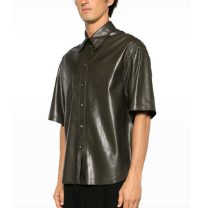 Camisa de Cuero Genuino para Hombre, Silueta Moderna Casual, Cierre de Botones, Personalización de Marca, Proveedor Mayorista OEM ODM - Product Image 5