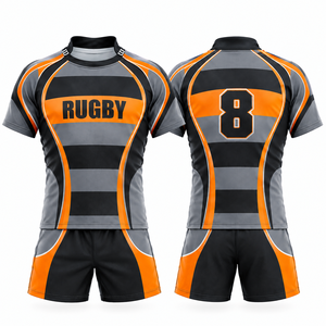 Custom Printed Sublimated 7v7 American Football Uniform Set Breathable Short Sleeve Jersey Shorts <b>Men</b> Team Sports Training Wear - Product Image 2
