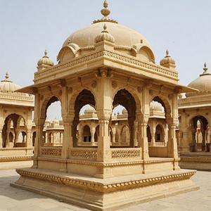 Gazebo de Cúpula de Arenisca Esculpido a Mano, Pabellón Indio para Proyectos de Jardines, Resorts y Palacios - Product Image 1