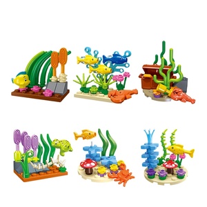 JIE STAR <b>Building</b> <b>Blocks</b> 59047 Mini Airplanes Landscape DIY Assembly Tropical Fish Model for Kids Age 5 7 Years 40 Pieces - Product Image 1