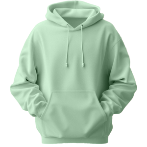 Sudadera con Capucha para Hombre, Color Verde Menta, Corte Regular, Felpa de Algodón, Color Sólido, con Bolsillo, Estilo Casual para Otoño - Product Image 1