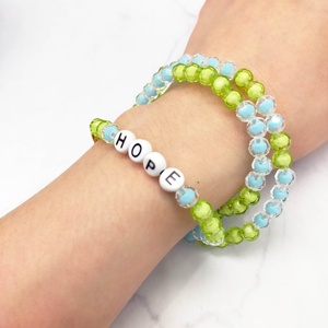 Hot Selling Trendy Fancy Alphabet <b>Bead</b> DIY Kit 'HOPE' 6mm Colorful <b>Plastic</b> Round Acrylic <b>Beads</b> for Jewelry Making Green Blue - Product Image 5