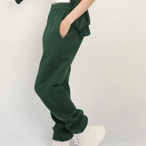 Pantalones de chándal unisex vintage personalizados al por mayor para mujer, de color liso, con cordones gruesos, estilo lavado - Product Image 1