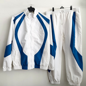 <b>Men</b> Winter Two Piece Custom Breathable Windbreaker Shorts <b>Jacket</b> Tracksuit Reflective Zip Fleece Set - Product Image 2