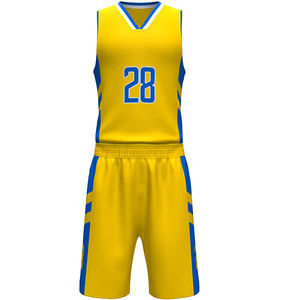 Uniforme de Baloncesto Personalizado Amarillo y Azul Rey, Jersey 2026, Kit de Equipo con Sublimación Completa 2025, Ropa Deportiva Profesional - Product Image 1