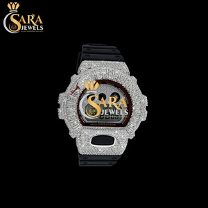 Luxury for Customized VVS Moissanite Diamond Watch Black Rubber Strap Quartz Glass Stylish Fashion Limited Edition Hip Hop - Product Image 3