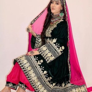 Robe maxi afghane Kuchi, broderie artisanale, vintage, ethnique, traditionnelle, tribale, robe de mariage formelle, robe afghane Kuchi - Product Image 3