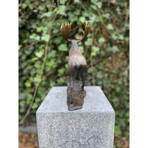 Figurine de renne en bronze, sculpture en métal moulé, statuette animale, décoration d'intérieur, décoration de Noël, renne sauvage fait main, vintage - Product Image 6