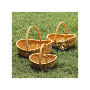 Panier de rangement moderne en osier tressé à la main VietChoice, écologique, portable, rustique, pour cuisine, en fibres végétales naturelles, à un seul niveau - Product Image 4