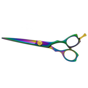 Ciseaux de barbier personnalisés en acier inoxydable multicolores avec vis de réglage dorée, ciseaux de coiffure professionnels de qualité supérieure - Product Image 4