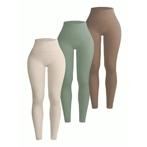 Women's Sports <b>Legging</b> Tight Solid Breathable Polyamide High Waist Overlap V <b>Shape</b> Gym Yoga Fitness Leggin - Product Image 5
