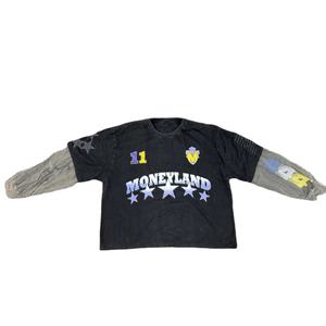 Custom Oversized Sublimation Print T Shirt Waffle Knit Top <b>Thermal</b> Double Layer Long Sleeve T-shirt <b>for</b> <b>Men</b> - Product Image 6