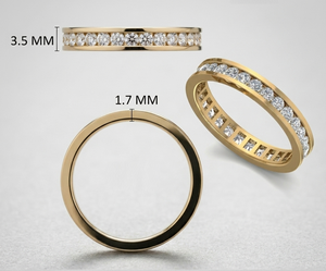 แหวนเพชรทรงบริลเลียนท์ทองคำแท้ 14k สีเหลืองจาก Fine Jewels |   ชุดเครื่องประดับเพชรชุบโรเดียมสุดหรูสำหรับทุกเพศ - Product Image 2