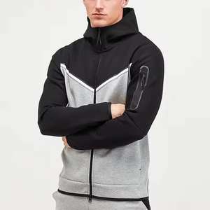 Factory Wholesale Custom Men’s Cotton Fleece Zip Hoodie Sports Gym Wear Full Zip Hooded <b>Jacket</b> - Product Image 1