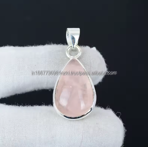 Colgante de piedras preciosas de Plata de Ley 925, colgante de cristal curativo de cuarzo Natural con diseño de lágrima, hermosos colgantes finos, dijes - Product Image 1